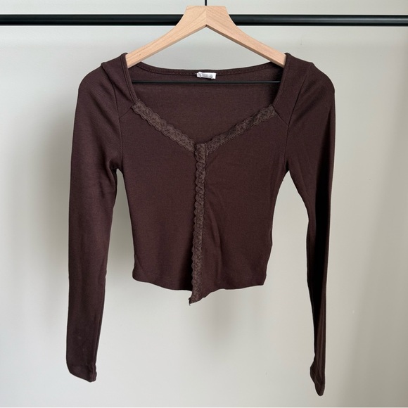 Good condition! Cotton On Lace Trim Long Sleeve Top - Picture 1 of 4